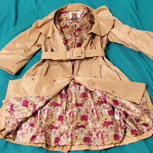 Vintage Y2K Belted Trench Coat Dress with Pockets!